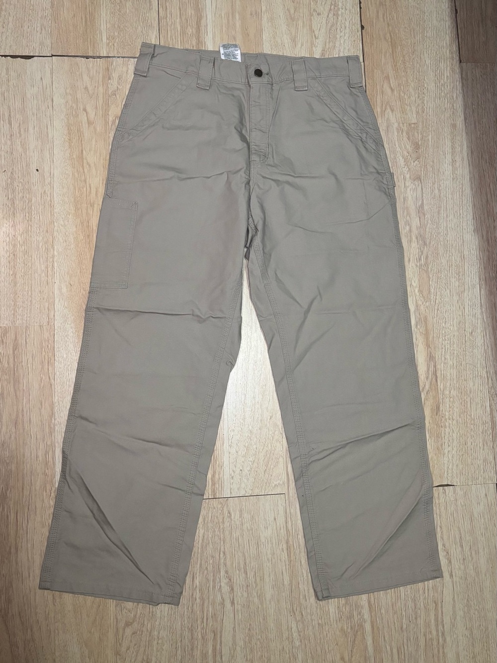 Carhartt Tan Canvas Work Dungaree Pants Mens 34x30 NWT Carpenter Workwear Flawed